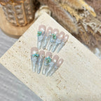 Press-On Nail Set Floral Design Reusable & Quick Application