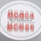 Press-On Nail Set Floral Design Reusable Strong Adhesive