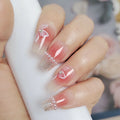 Press-On Nail Set Floral Design Reusable Strong Adhesive
