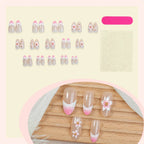 Press-On Nail Set Floral Design Reusable Tabs