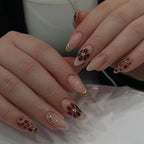 Press-On Nail Set Floral Design & Rhinestones