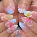 Press-On Nail Set Floral Design Salon-Quality & Easy Application