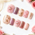 Press-On Nail Set Floral Design Salon-Quality Finish