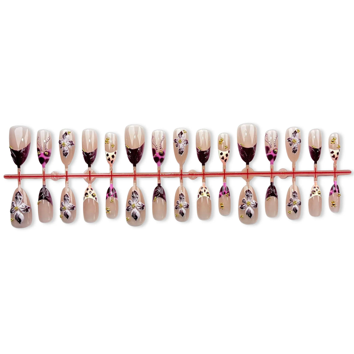 Press-On Nail Set Floral Design Salon-Quality Finish