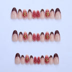Press-On Nail Set Floral Design Self-Adhesive Multiple Sizes