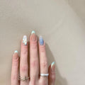 Press-On Nail Set Floral Design Strong Adhesive