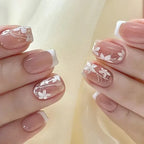 Press-On Nail Set Floral Design Strong Adhesive Comfort Fit