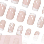 Press-On Nail Set Floral Design Strong Adhesive Comfort Fit