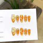 Press-On Nail Set Floral Design Strong Adhesive & Long-Lasting