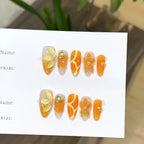 Press-On Nail Set Floral Design Strong Adhesive & Long-Lasting