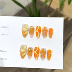 Press-On Nail Set Floral Design Strong Adhesive & Long-Lasting