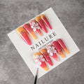 Press-On Nail Set Floral Design Strong Adhesive & Reusable