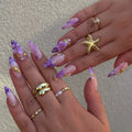 Press-On Nail Set Floral Design Various Sizes