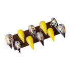 Press-On Nail Set Floral Design & Yellow Tips
