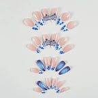 Press-On Nail Set Floral Designs 24 Pieces Easy Application