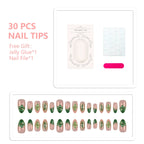 Press-On Nail Set Floral Designs 30 Tips