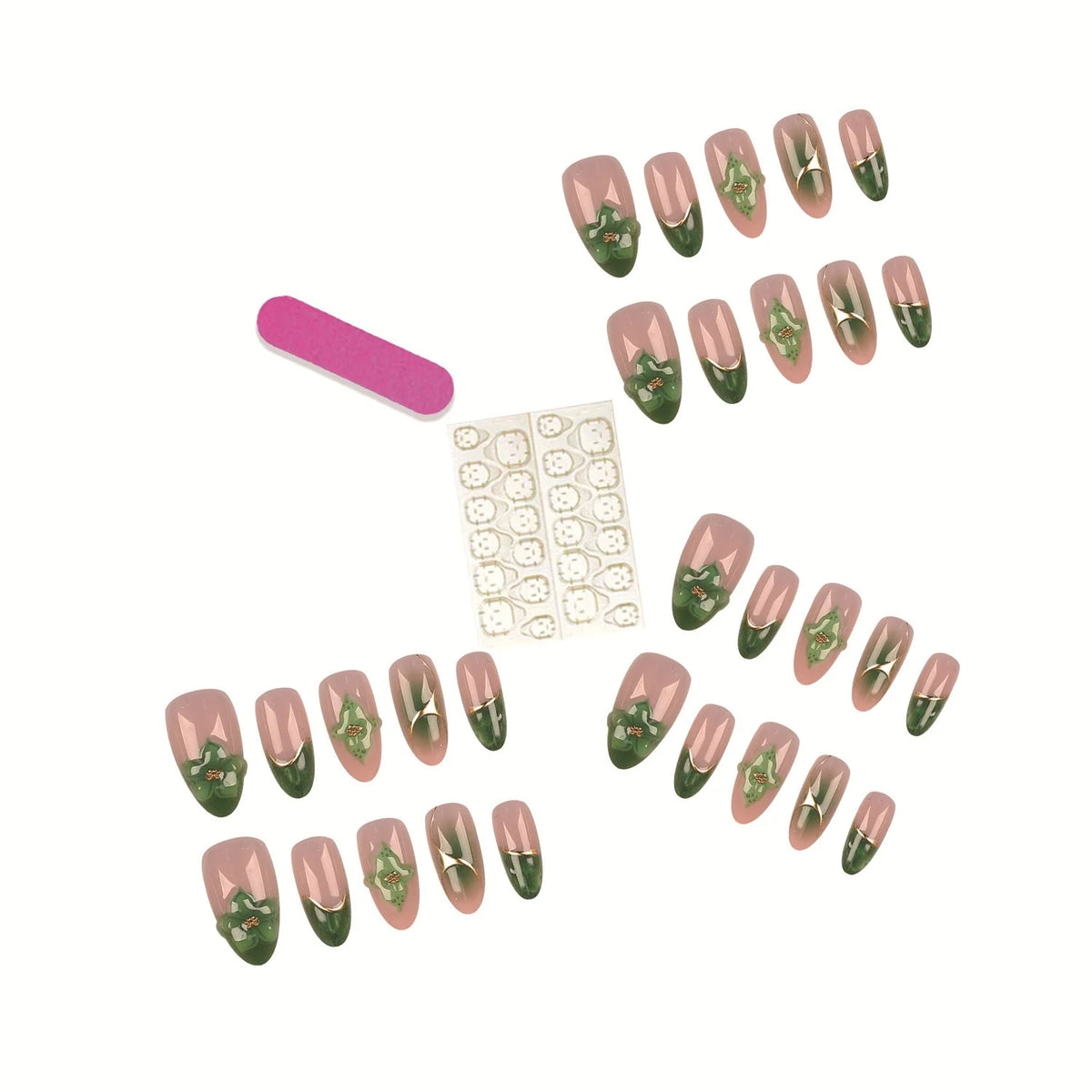 Press-On Nail Set Floral Designs 30 Tips