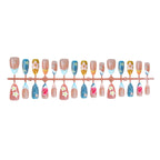 Press-On Nail Set Floral Designs Acrylic Easy Application