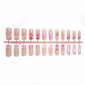 Press-On Nail Set Floral Designs Adhesive Backing 24 Pieces