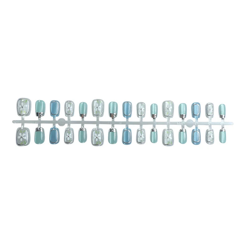 Press-On Nail Set Floral Designs & Adhesive Kit