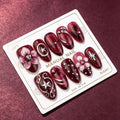 Press-On Nail Set Floral Designs & Adhesive Tabs