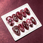 Press-On Nail Set Floral Designs & Adhesive Tabs