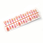 Press-On Nail Set Floral Designs & Adhesive Tabs