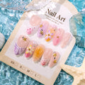 Press-On Nail Set Floral Designs Adhesive Tabs & Reusable