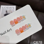 Press-On Nail Set Floral Designs Almond Shape