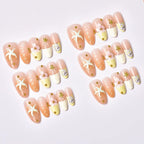 Press-On Nail Set Floral Designs Chip-Resistant & Comfortable Fit