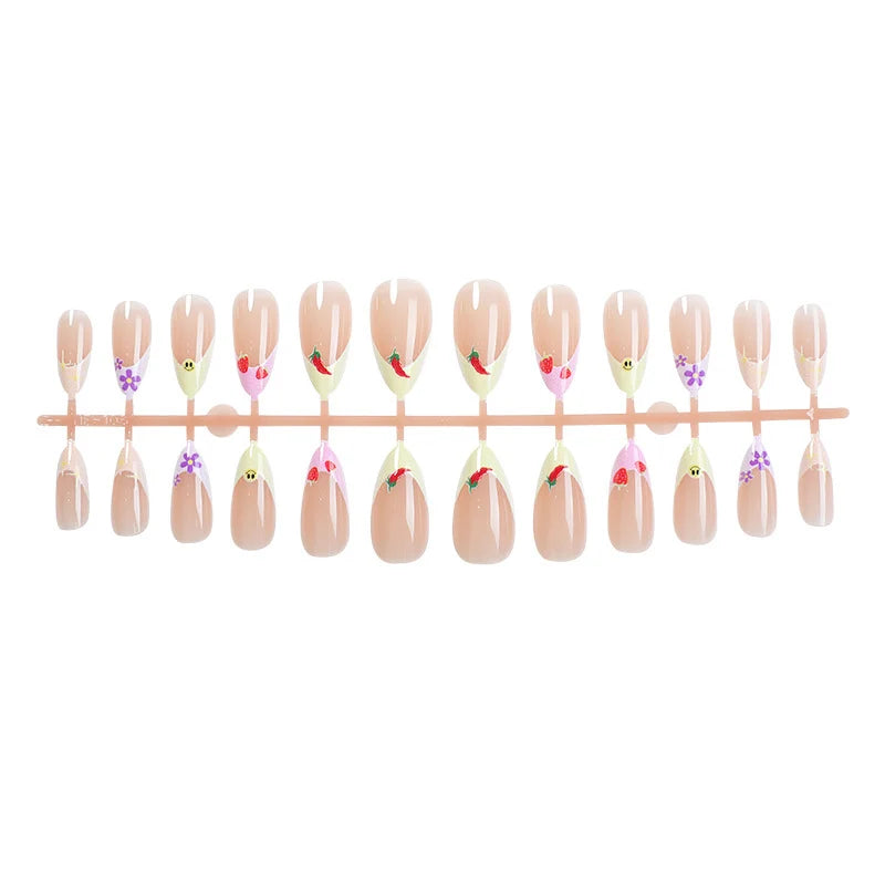 Press-On Nail Set Floral Designs Comfort Fit Long-Lasting Wear