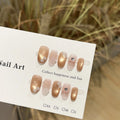 Press-On Nail Set Floral Designs Crystal Accents Self-Adhesive