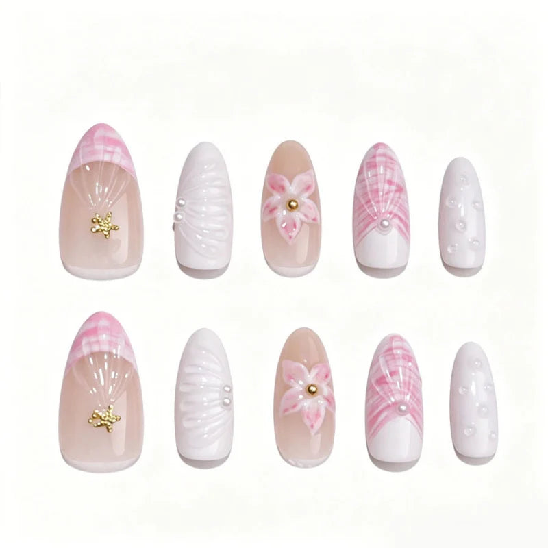 Press-On Nail Set Floral Designs Durable & Comfortable Fit