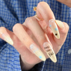 Press-On Nail Set Floral Designs Easy Application