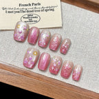 Press-On Nail Set Floral Designs Easy Application