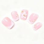 Press-On Nail Set Floral Designs & Easy Application