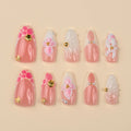 Press-On Nail Set Floral Designs Easy Application