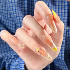Press-On Nail Set Floral Designs Easy Application