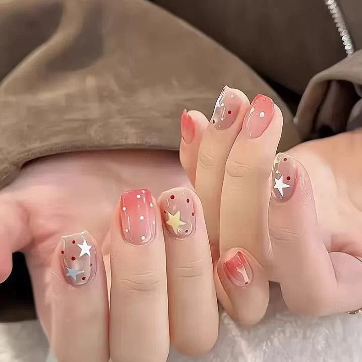 Press-On Nail Set Floral Designs Easy Application