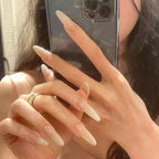 Press-On Nail Set Floral Designs Easy Application