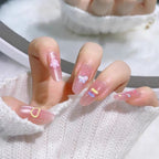 Press-On Nail Set Floral Designs Easy Application