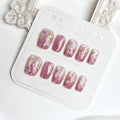 Press-On Nail Set Floral Designs Easy Application