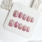 Press-On Nail Set Floral Designs Easy Application