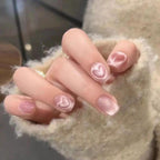 Press-On Nail Set Floral Designs Easy Application