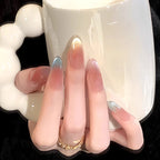 Press-On Nail Set Floral Designs Easy Application