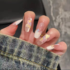 Press-On Nail Set Floral Designs Easy Application