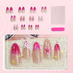 Press-On Nail Set Floral Designs Easy Application & Long-Lasting