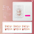 Press-On Nail Set Floral Designs Easy Application & Long-Lasting
