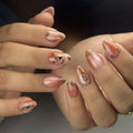 Press-On Nail Set Floral Designs Easy Application & Long-Lasting Gloss