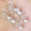Press-On Nail Set Floral Designs Easy Application Multiple Sizes